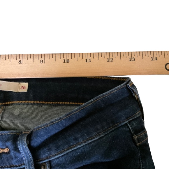 Levis 711 Skinny Dark Wash Denim Blue Jeans Woman’s Size 26 X 27 - Picture 5 of 11